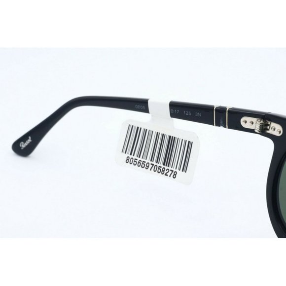 New Authentic Persol P00005 95/31 Black Square Sunglasses Grey Lenses 54mm - Picture 6 of 6